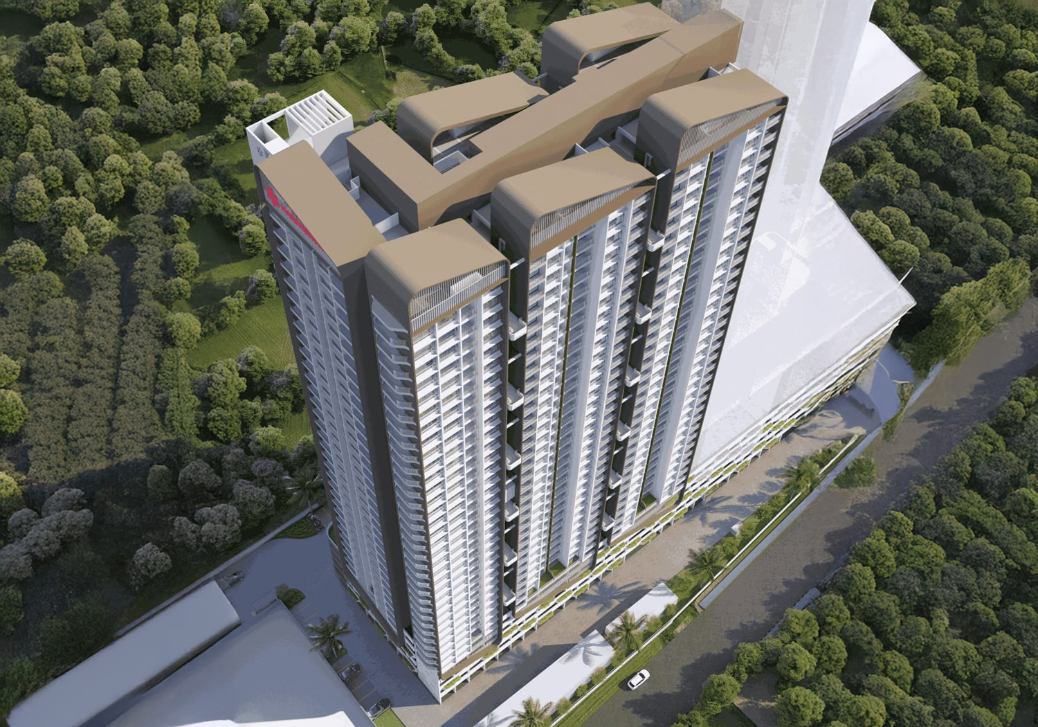 Exterior view of Harivishva Skyfinia &mdash; photo gallery, images, brochure, amenities, cost sheet, price breakup, availability details, RERA number, RERA certificate, possession date, layout plan, logo, floor plan, master plan, and location map showcasing project highlights and features.